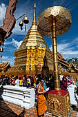 Chiang Mai - Wat Phra That Doi Suthep. The gilded chedi glittering in the sun. 